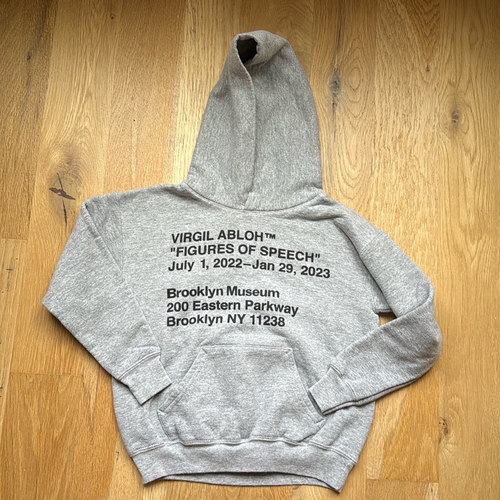 Virgil Abloh kid’s hooded sweatshirt - Brooklyn Museum “Figures of Speech”